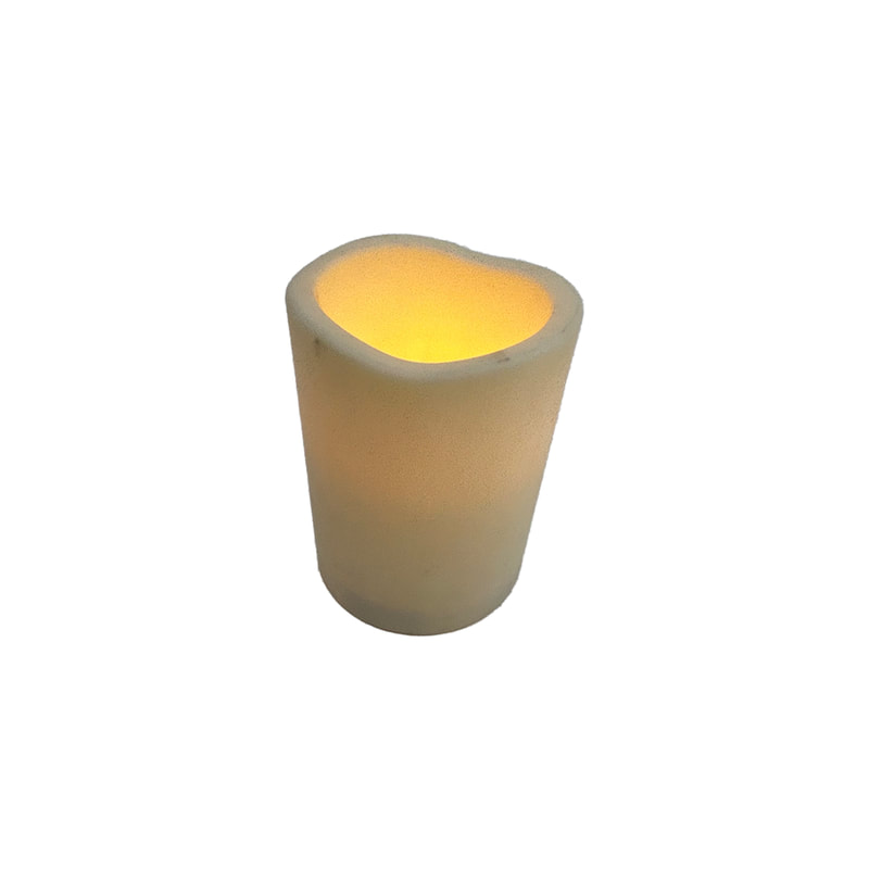 P-LQ108-CR Type 4 9.5cm small cream LED candle with even burn shape