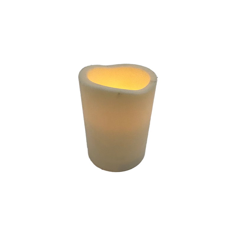 P-LQ108-CR Type 4 9.5cm small cream LED candle with even burn shape