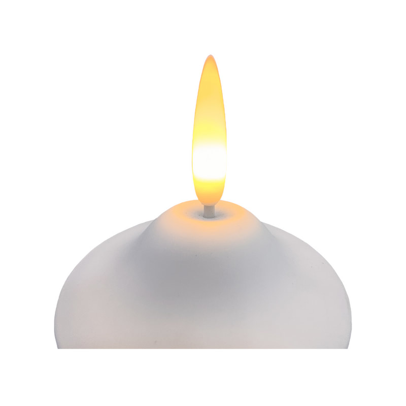 P-LQ115-WH  17cm Smalom  LED Battery Operated Pillar Candle in White 