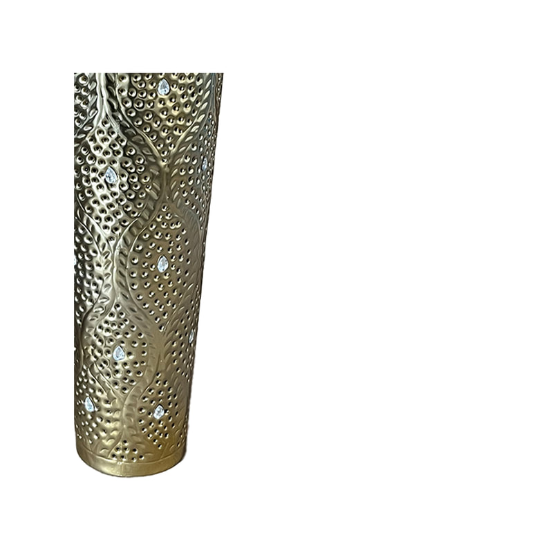 P-MD801-GD 90cm tall vase with jewels in gold