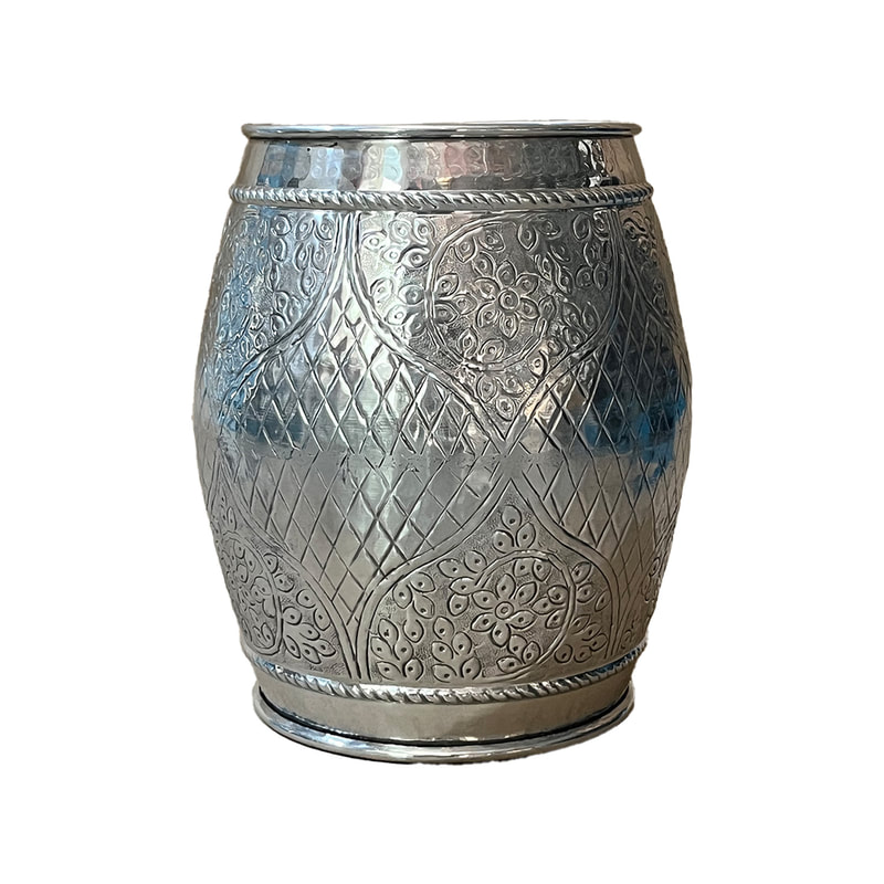P-MD806-SI Type 6 43cm round silver vase
