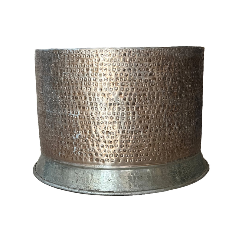 P-MD812-MC Type 12 48cm round silver and copper vase