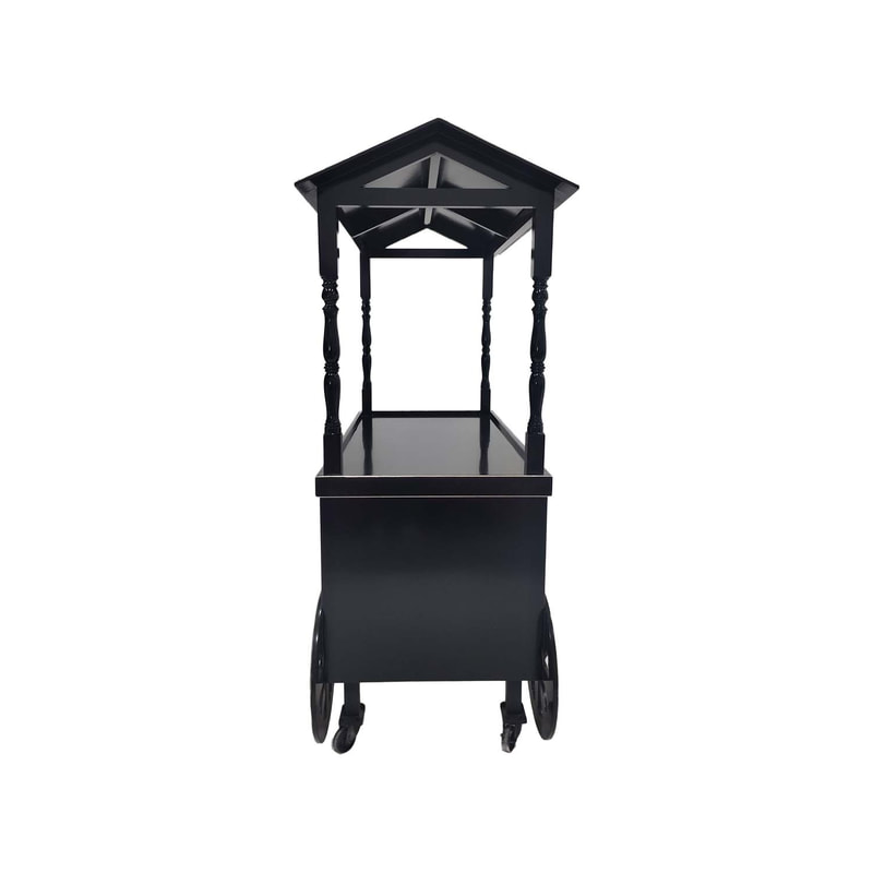 P-MO101-BG Type 1 market display cart in black with gold trim detail