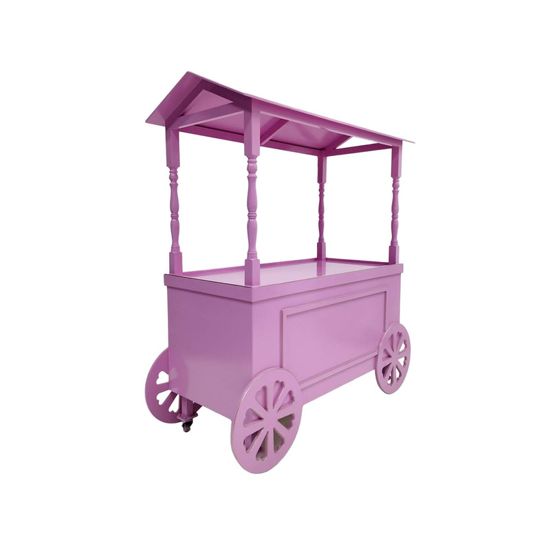 P-MO101-PG Type 1 market display cart in pink with gold trim detail