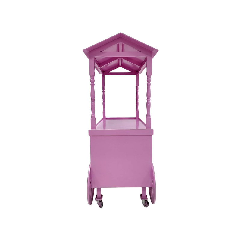 P-MO101-PG Type 1 market display cart in pink with gold trim detail