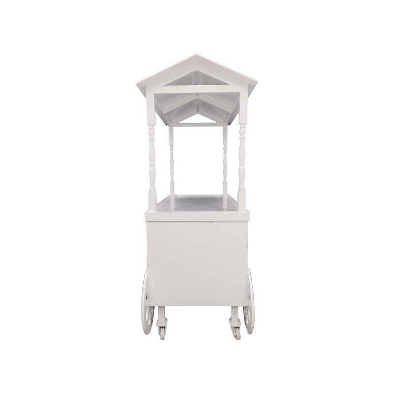 P-MO101-WH Type 1 market display cart in white with gold trim detail