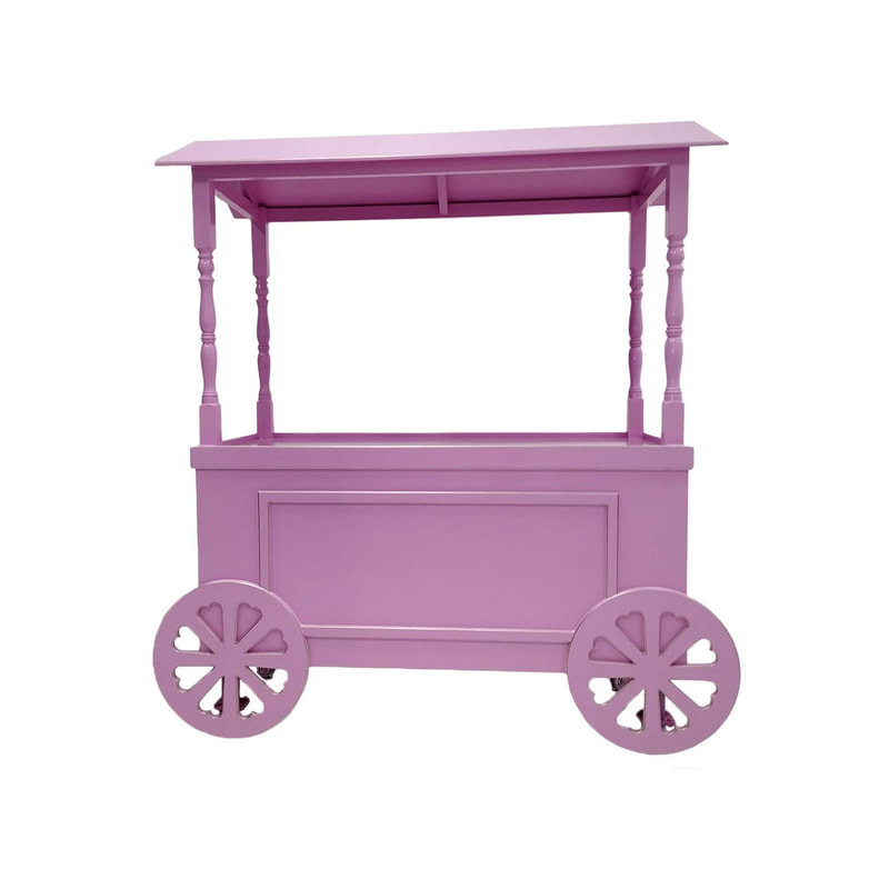 P-MO101-PI Type 1 market display cart in pink with gold trim detail