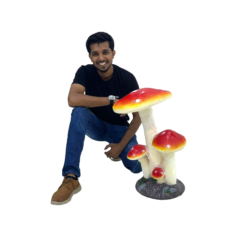 P-MU106-MC Type 6 decorative mushroom quadruple on base