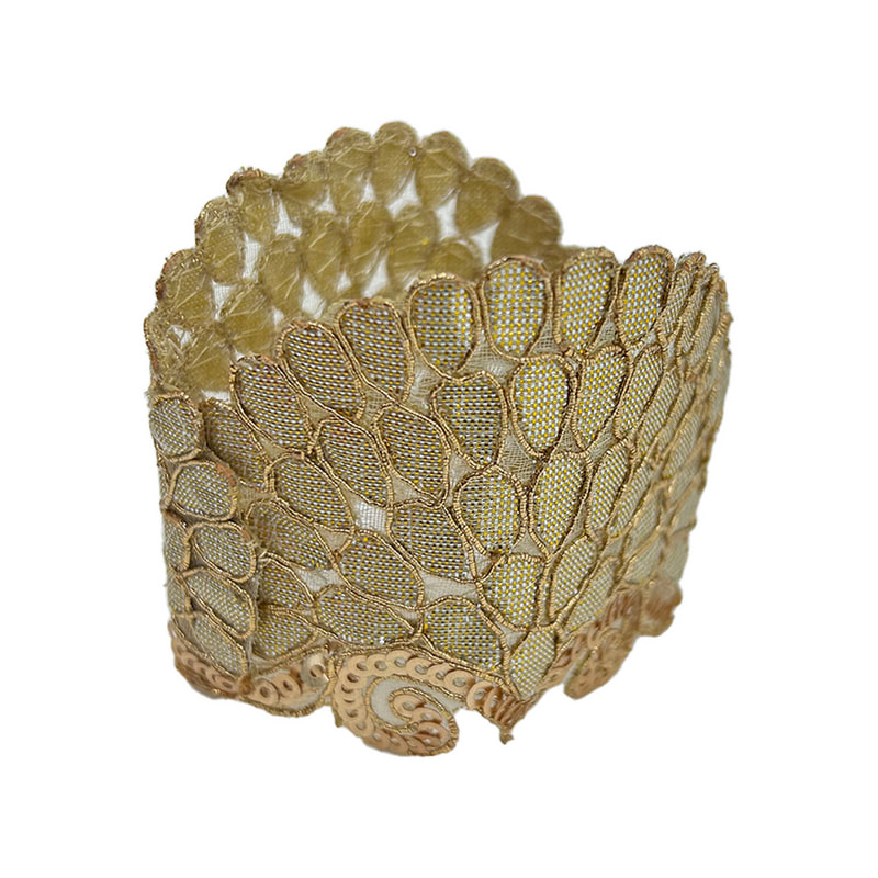 P-NP103-GD 5cm dia Type 3 napkin ring in matt gold with curvy edge