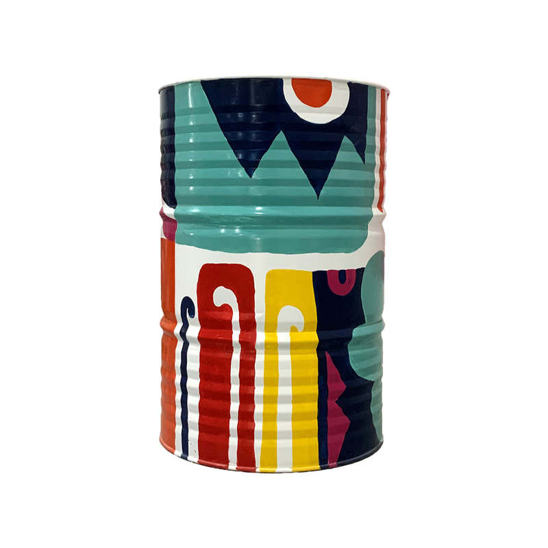 P-OL820-MC Type 3 theme barrel with grafitti 