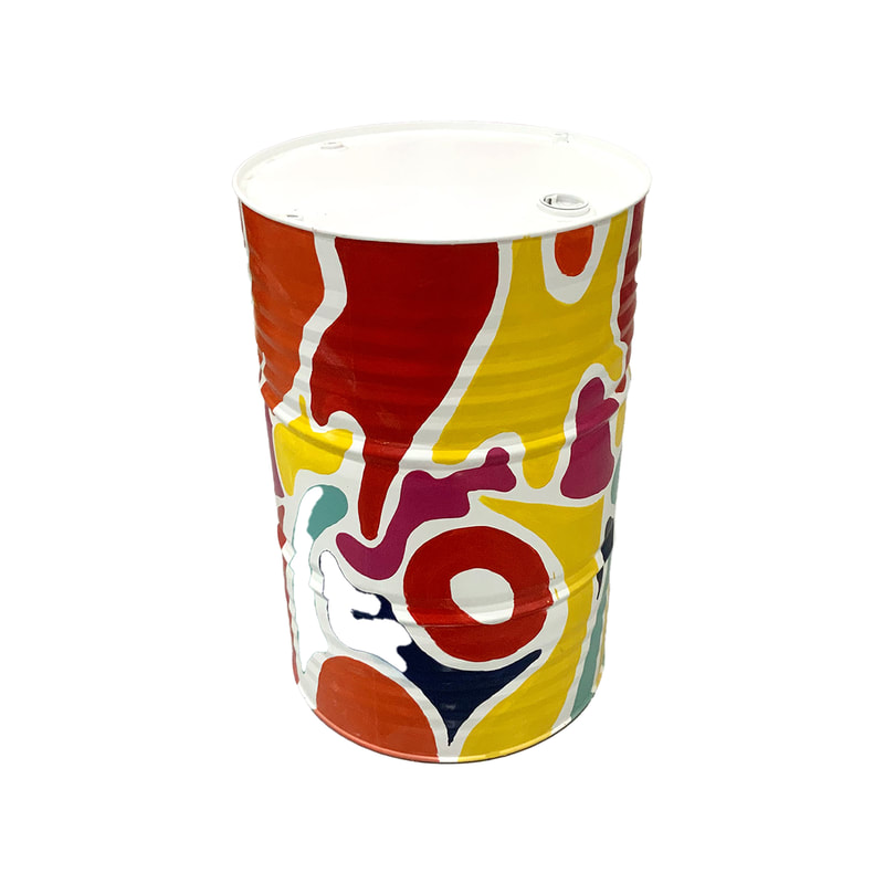 P-OL821-MC Type 4 theme barrel with grafitti 