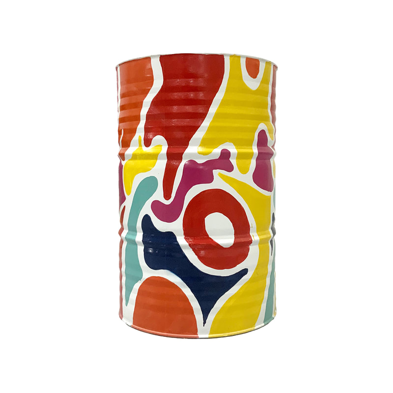P-OL821-MC Type 4 theme barrel with grafitti 