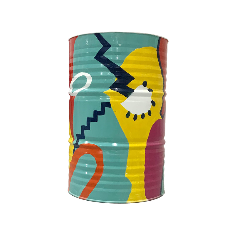 P-OL823-MC Type 6 theme barrel with grafitti 