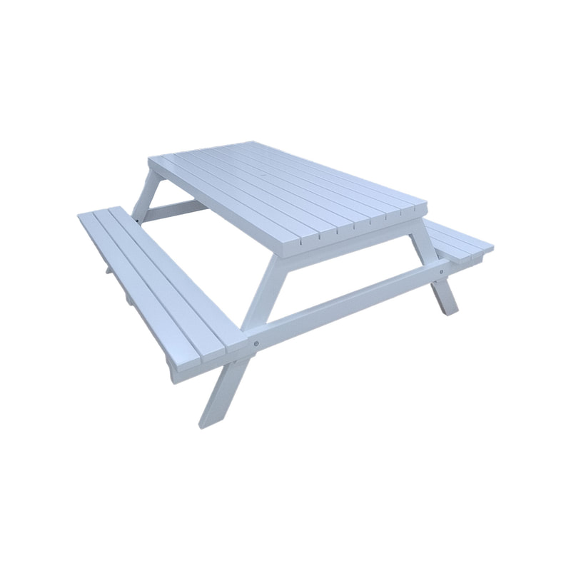P-PB801-WH 192cm Foldable picnic bench in white