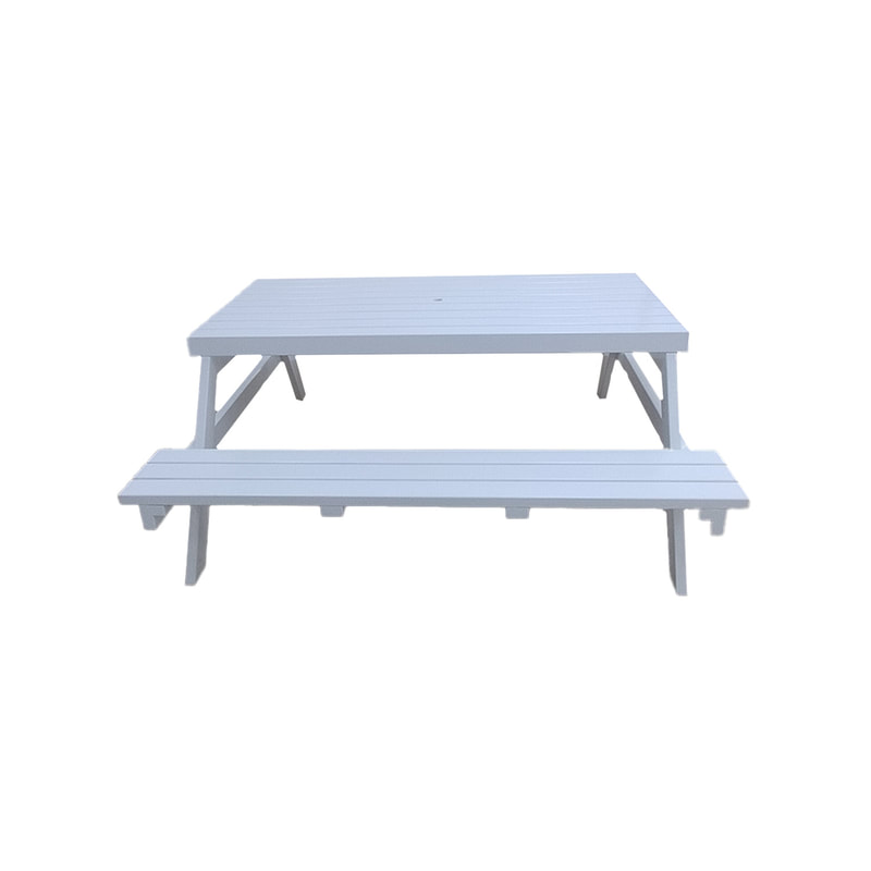P-PB801-WH 192cm Foldable picnic bench in white
