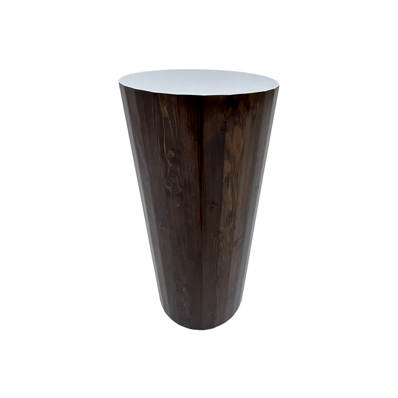P-PD103-WW 90cm type 3 pallet wood pedestal with fitted white top