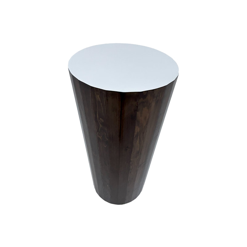 P-PD103-WW 90cm type 3 pallet wood pedestal with fitted white top