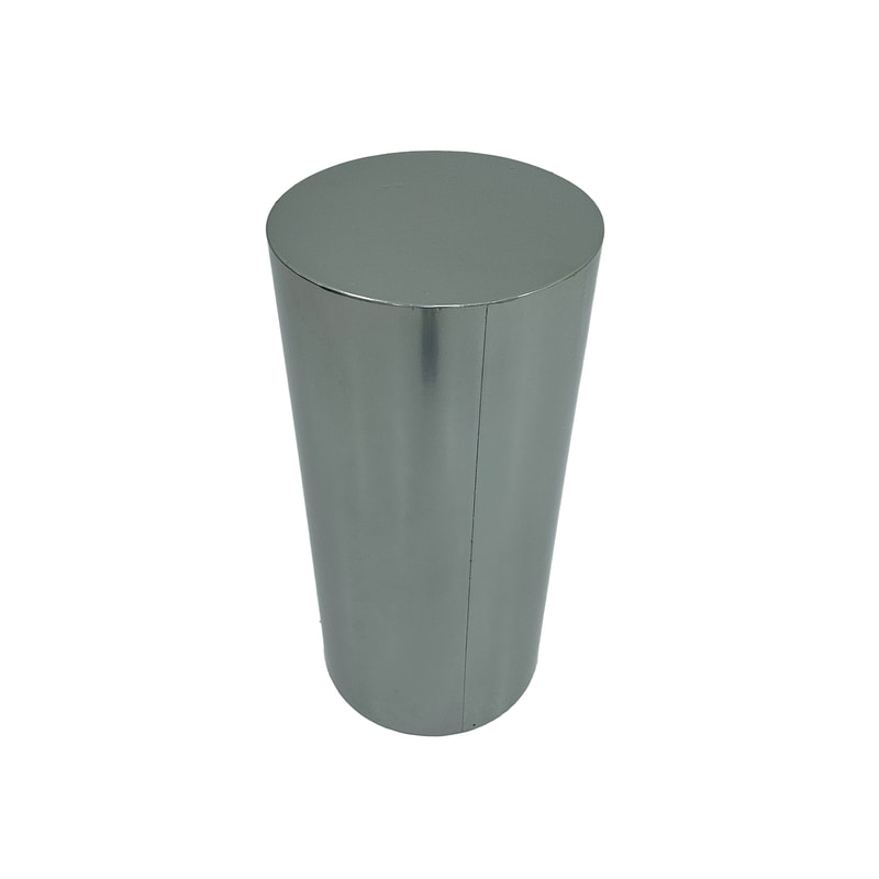 P-PD105-SI 90cm type 5 silver round metal display pedestal