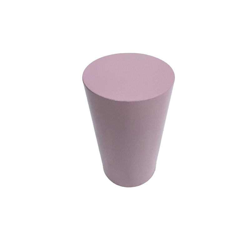 P-PD107-PP 56cm type 7 pastel pink round metal display pedestal 