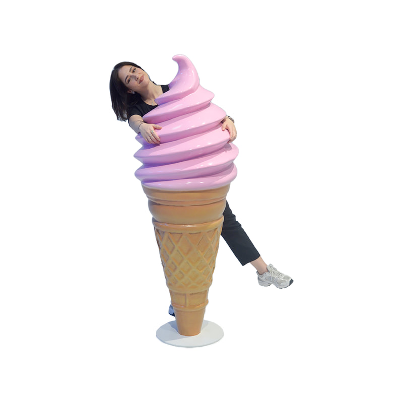 P-PH101-PI 150cm high strawberry swirl ice cream cone