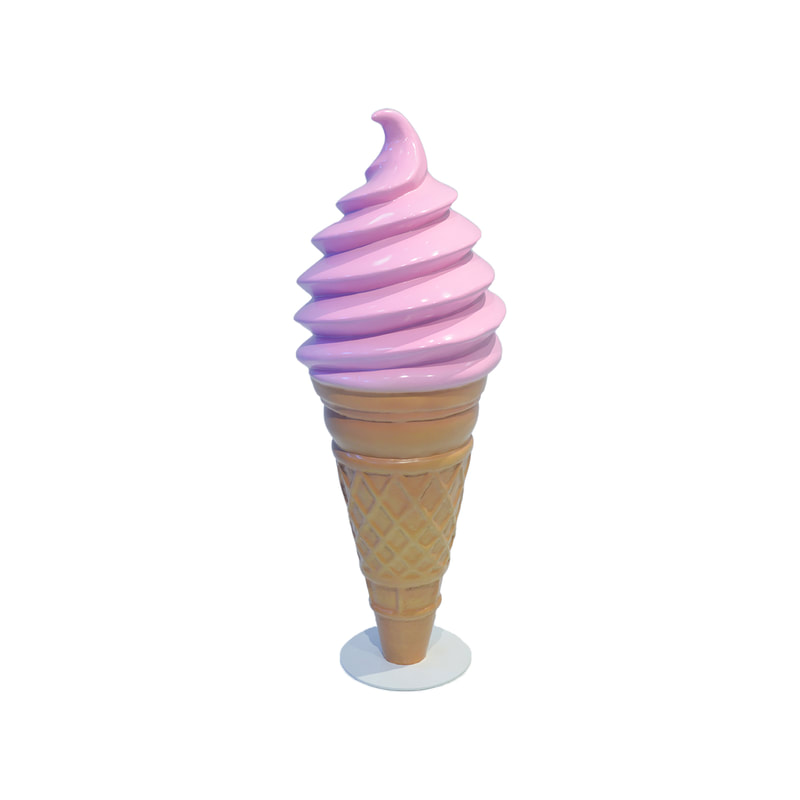 P-PH101-PI 150cm high strawberry swirl ice cream cone