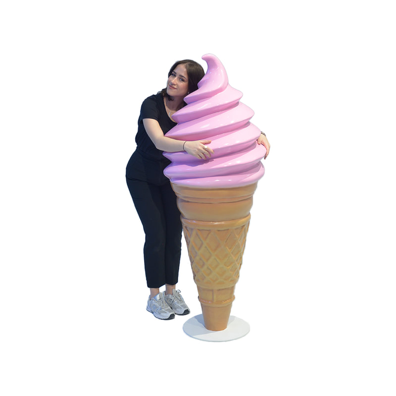 P-PH101-PI 150cm high strawberry swirl ice cream cone
