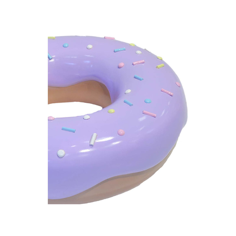 P-PH102-PR 100cm wide purple doughnut with multi-coloured sprinkles