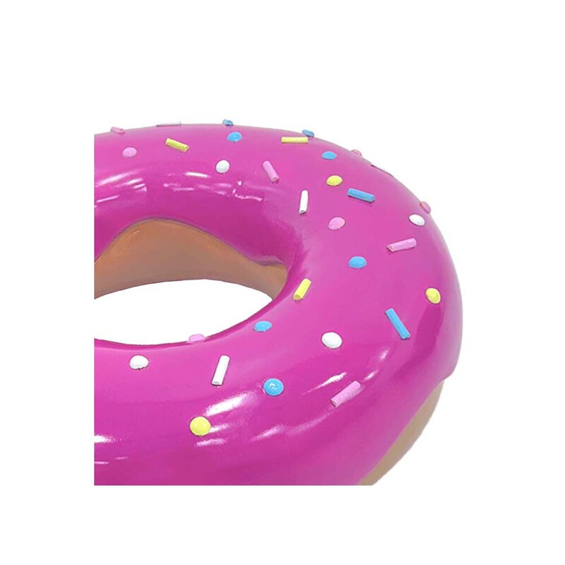 P-PH103-DP 100cm wide dark pink doughnut with multi-coloured sprinkles