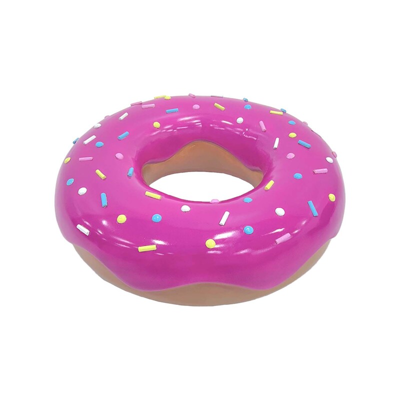 P-PH103-DP 100cm wide dark pink doughnut with multi-coloured sprinkles