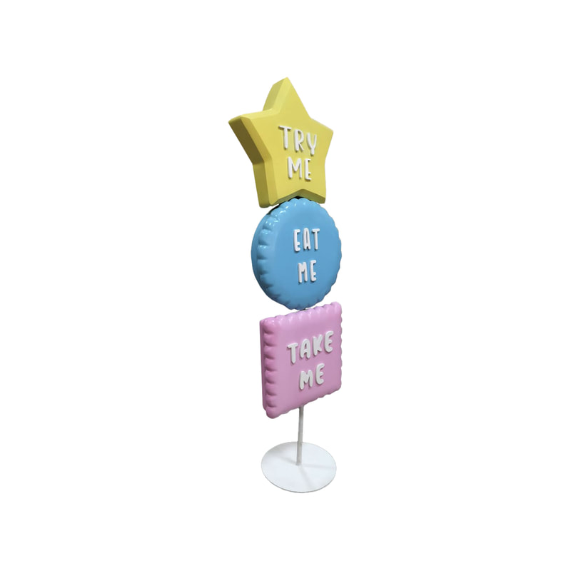P-PH105-MC 197cm high multi-coloured biscuit stack