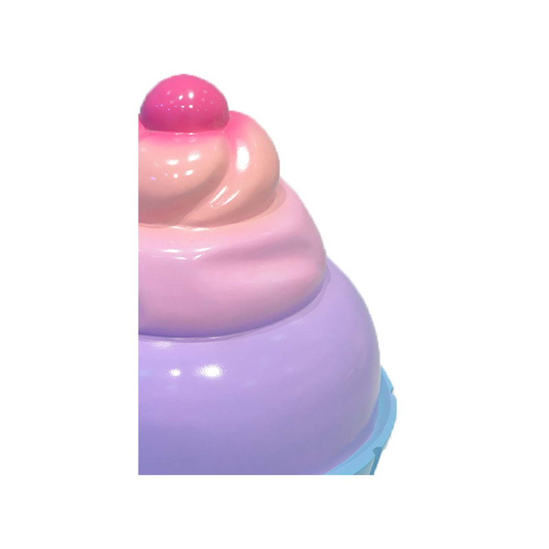 P-PH106-MC 100cm high multi-coloured cupcake in blue wrapper