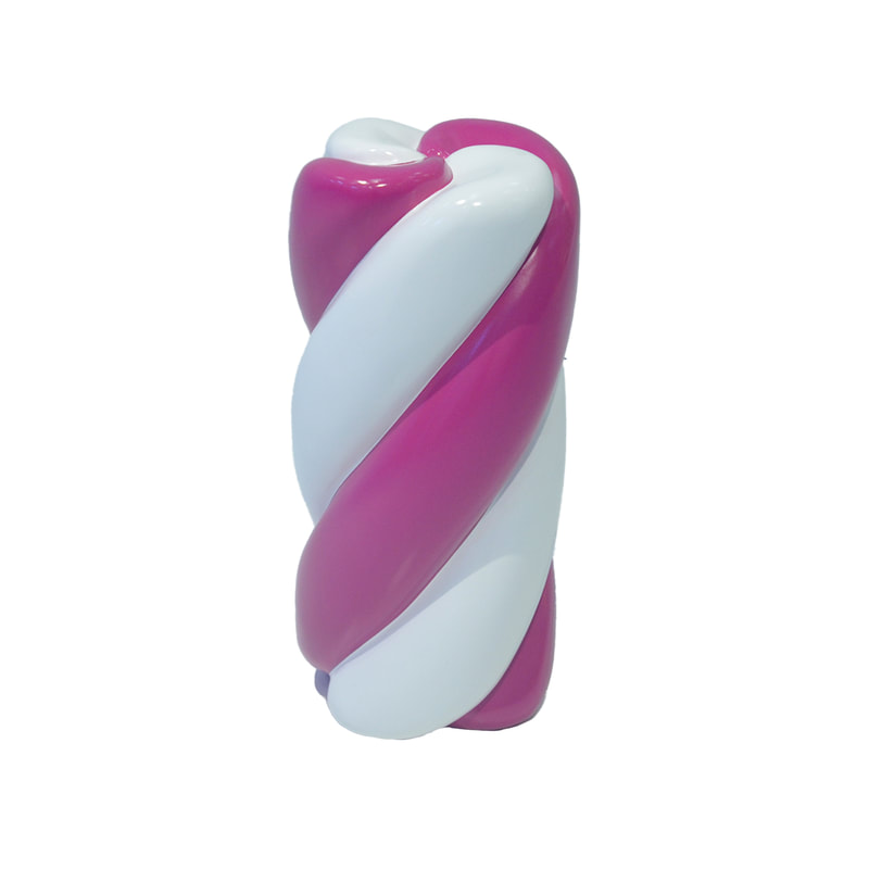 P-PH108-DP 30cm high marshmallow twist in dark purple and white