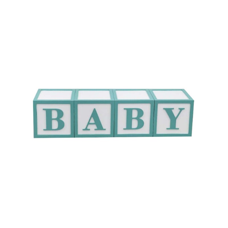 P-PH117-SB 35cm high 'BABY' building block cubes in sky blue