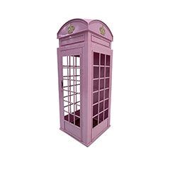 Telephone Booth - 220cm - Mid Pink P-PH118-PI