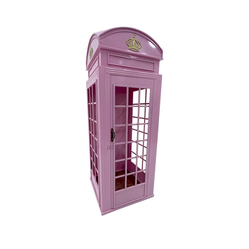 P-PH118-PI 220cm high British telephone booth in pink