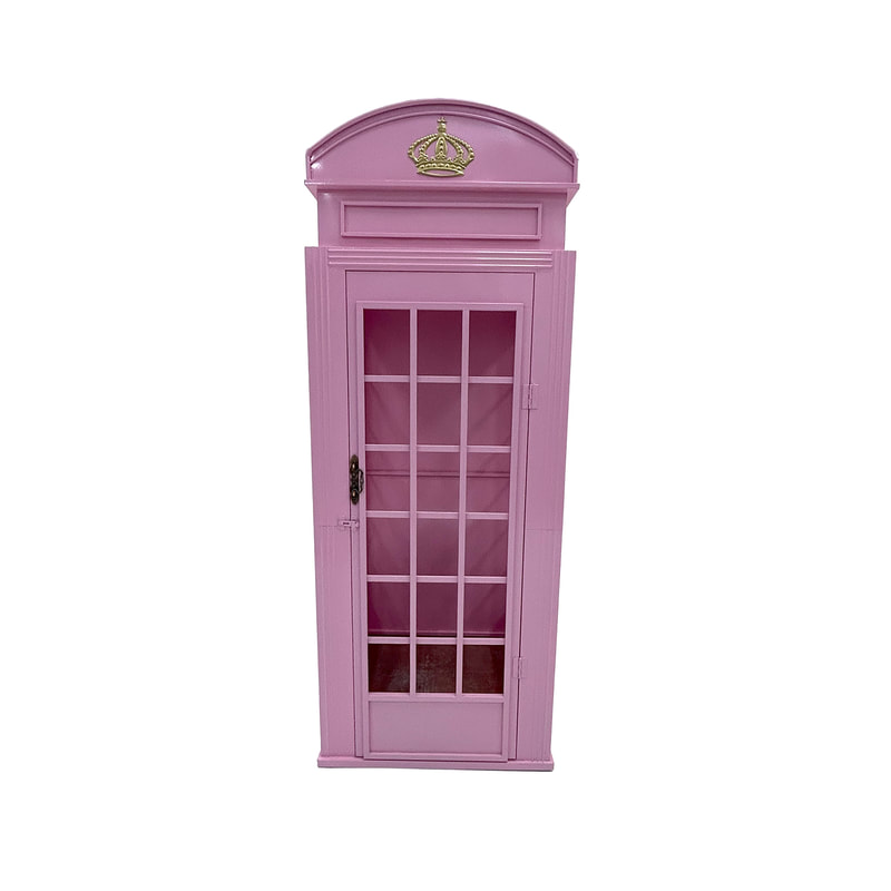 P-PH118-PI 220cm high British telephone booth in pink