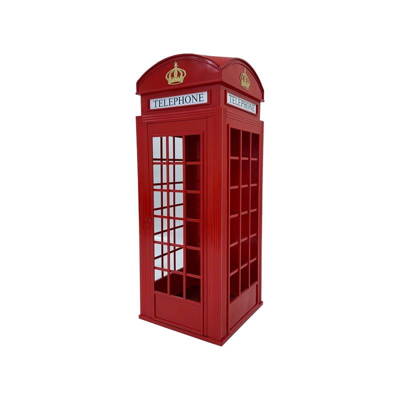 P-PH118-RE 220cm high British telephone booth in red