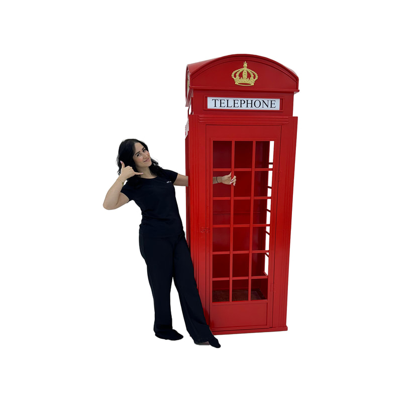 P-PH118-RE 220cm high British telephone booth in red