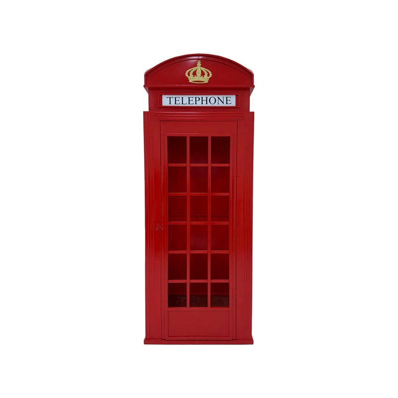 P-PH118-RE 220cm high British telephone booth in red
