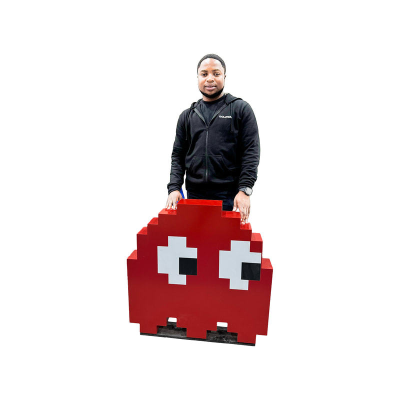 P-PH124-RE 60cm Pac-Man's ghost Blinky in red