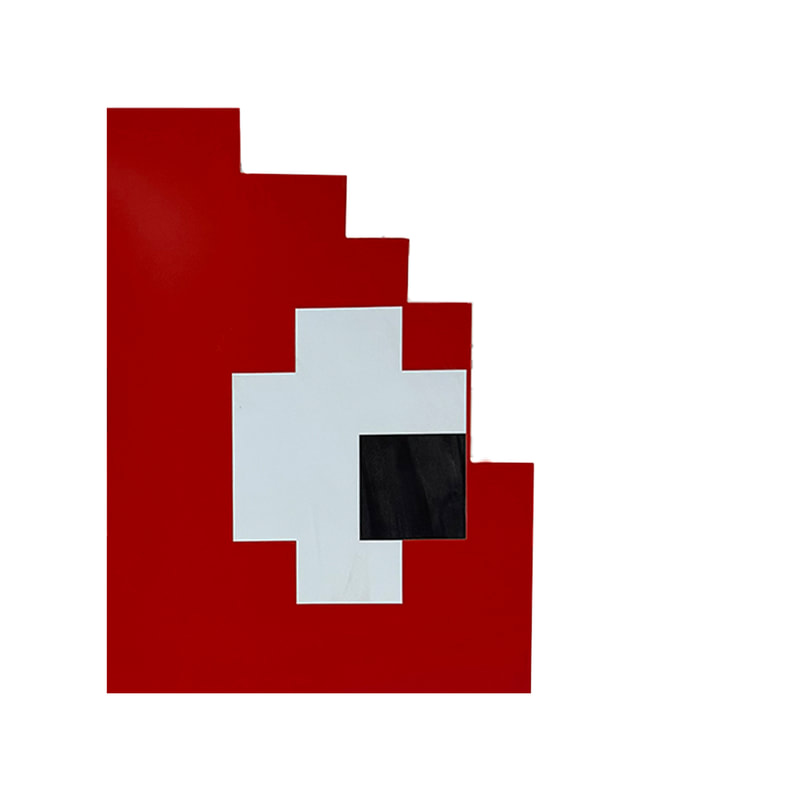 P-PH124-RE 60cm Pac-Man's ghost Blinky in red