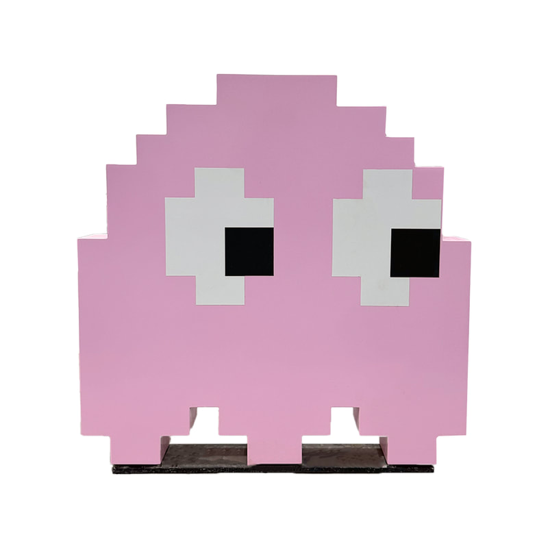 P-PH125-PI 60cm Pac-Man's ghost Pinky in pink