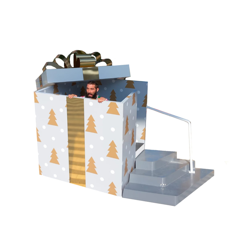P-PH126-MC Gift box photo booth with stairs