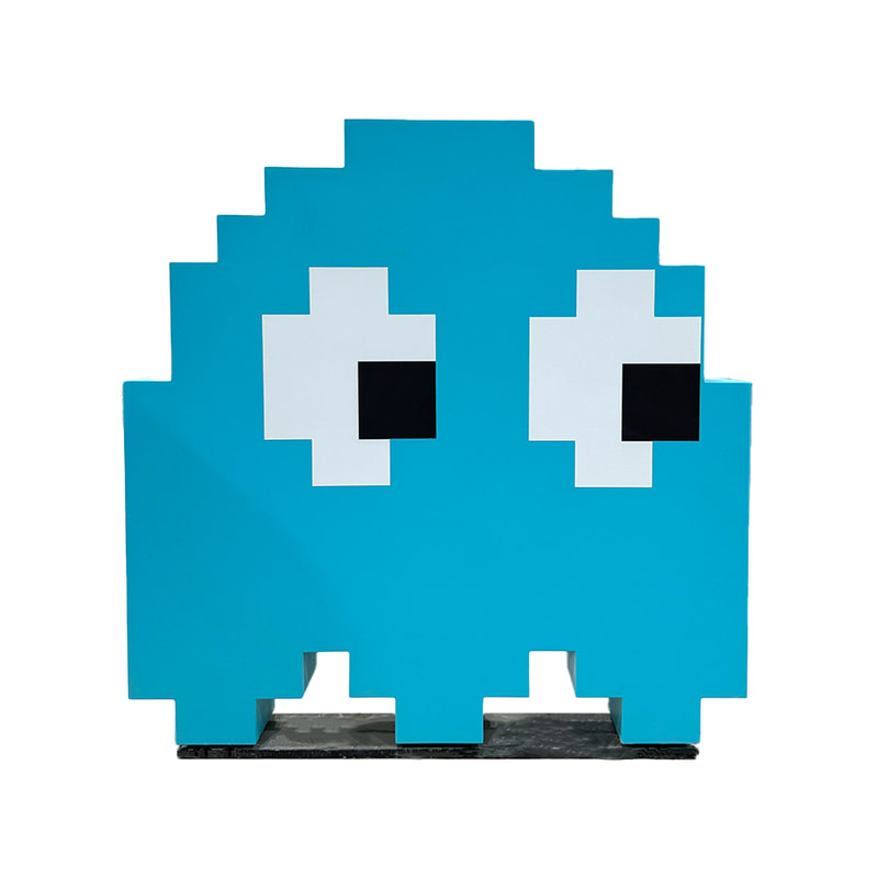 P-PH127-TQ 60cm Pac-Man's ghost Inky in turquoise