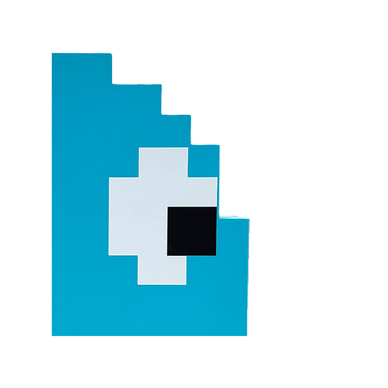 P-PH127-TQ 60cm Pac-Man's ghost Inky in turquoise
