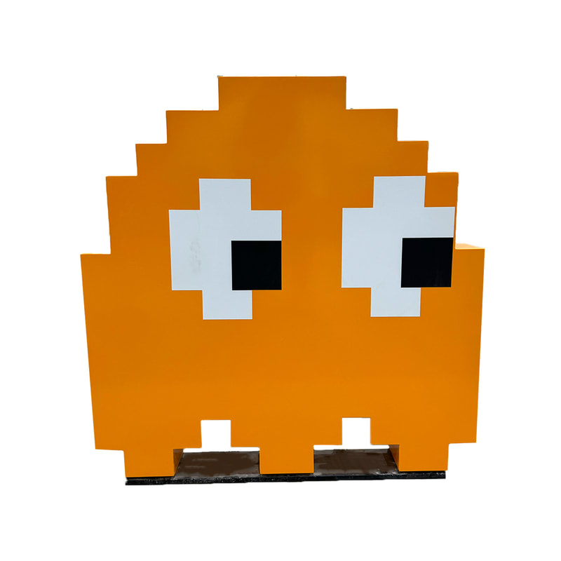 P-PH128-OR 60cm Pac-Man's ghost Clyde in orange