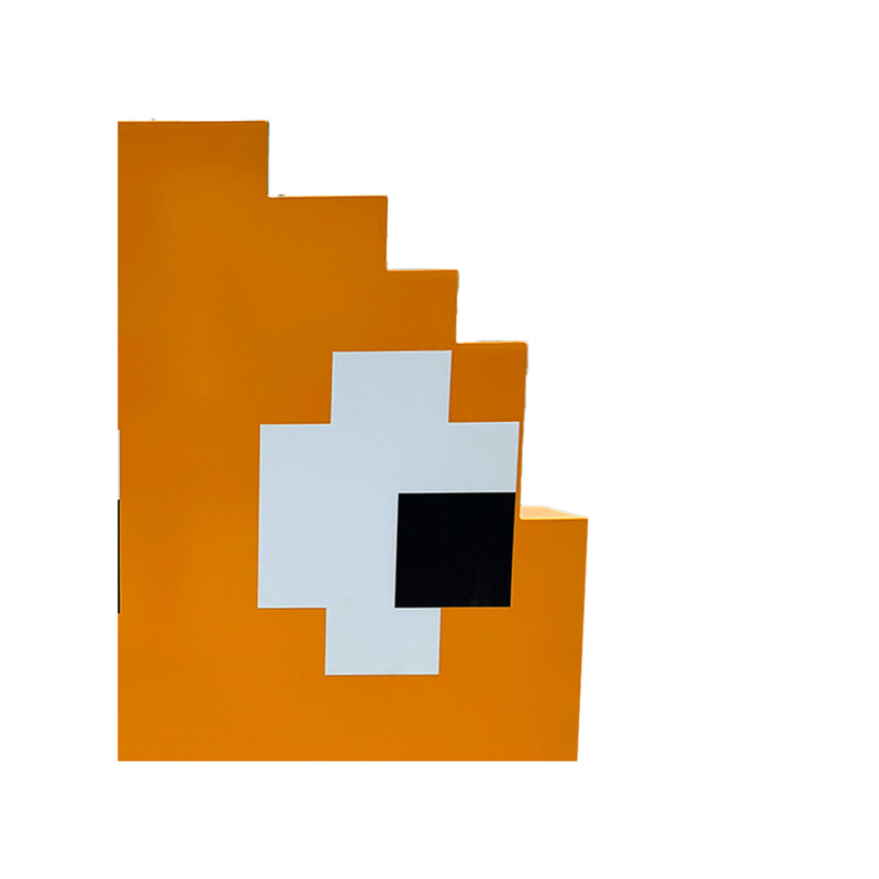 P-PH128-OR 60cm Pac-Man's ghost Clyde in orange