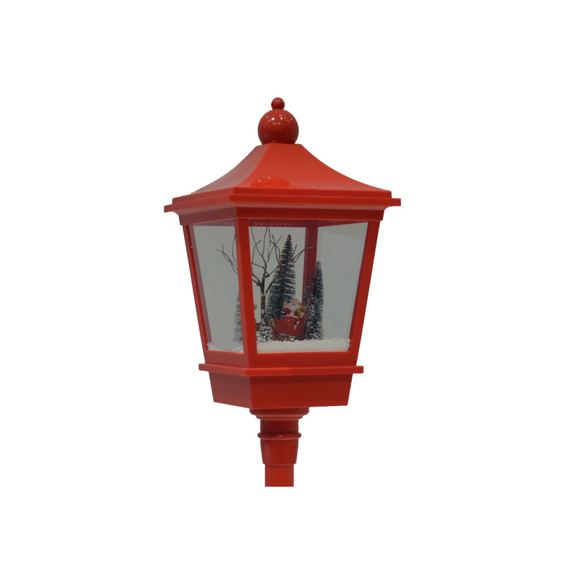 P-PH129-RE 189cm Christmas lamp post with a diorama display