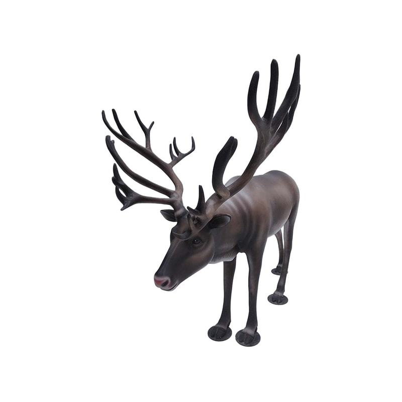 P-PH132-LI Life-size Rudolph the reindeer with red nose