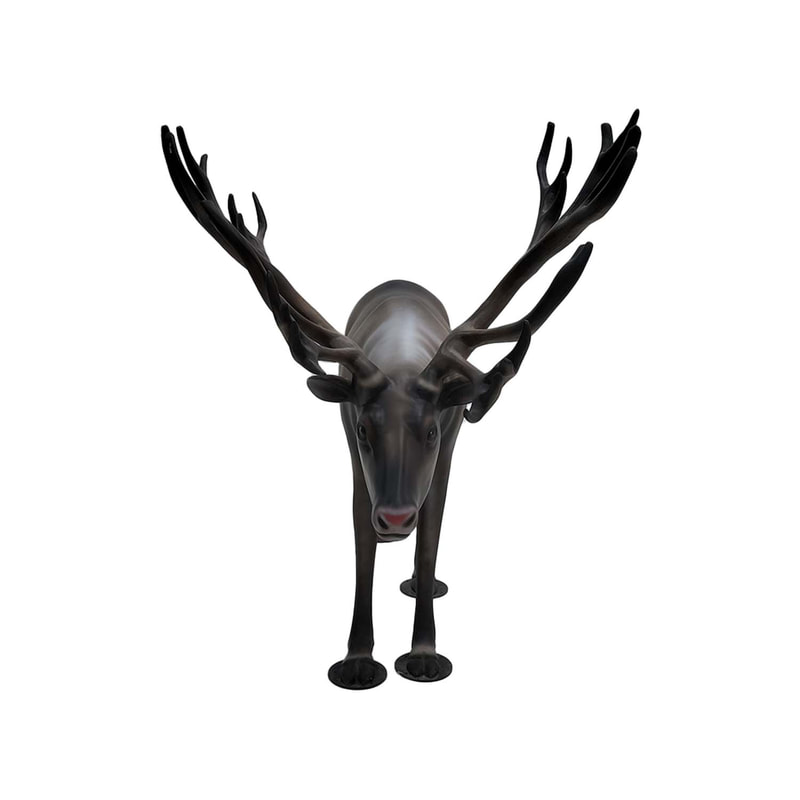 P-PH132-LI Life-size Rudolph the reindeer with red nose